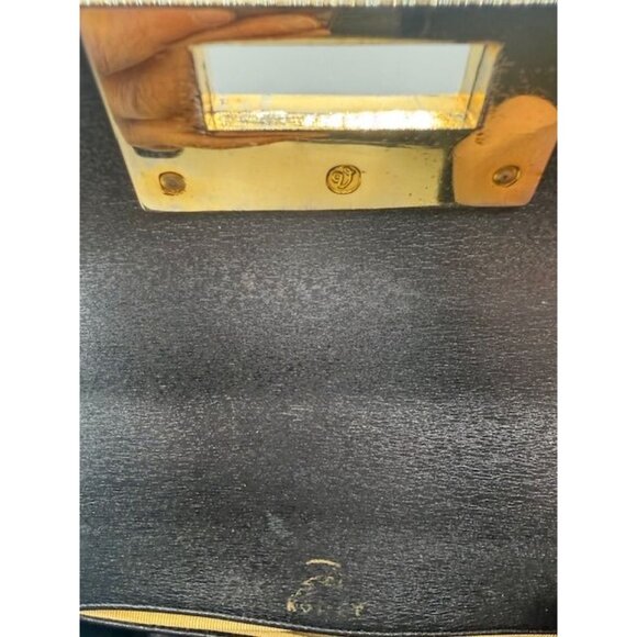 Vintage Koret Black Leather Minimalist Adjustable Strap Handbag w/ Coin Purse - Picture 11 of 14